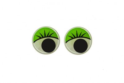 Глазки для игрушек, круглые, с бегающими зрачками, 8 мм/упак.50+/-2 шт, цв. -зеленый - купить в Краснодаре. Цена: 59.05 руб.