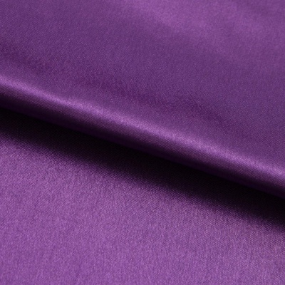 Поли креп-сатин 19-3536, 125 (+/-5) гр/м2, шир.150см, цвет фиолетовый - купить в Краснодаре. Цена 155.57 руб.