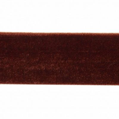 Лента бархатная нейлон, шир.25 мм, (упак. 45,7м), цв.120-шоколад - купить в Краснодаре. Цена: 981.09 руб.