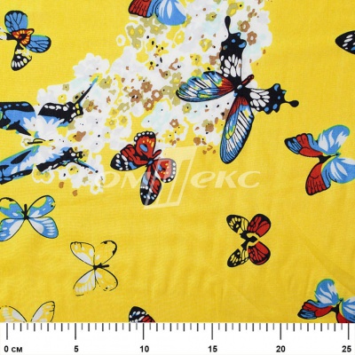 Плательная ткань "Софи" 7.2, 75 гр/м2, шир.150 см, принт бабочки - купить в Краснодаре. Цена 241.49 руб.