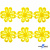 Кружево гипюр "Ромашка" 0575-1169, шир. 25 мм/уп.13,7 м, цвет 8208-жёлтый - купить в Краснодаре. Цена: 289.76 руб.