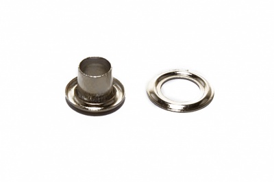 Люверсы металлические "ОмТекс", блочка/кольцо, (3 мм) - цв.никель - купить в Краснодаре. Цена: 0.18 руб.