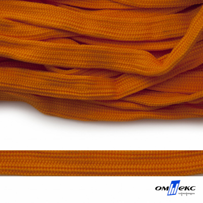 Шнур плетеный (плоский) d-12 мм, (уп.90+/-1м), 100% полиэстер, цв.267 - оранжевый - купить в Краснодаре. Цена: 8.62 руб.