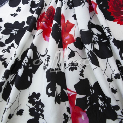 Плательная ткань "Фламенко" 22.1, 80 гр/м2, шир.150 см, принт растительный - купить в Краснодаре. Цена 239.03 руб.