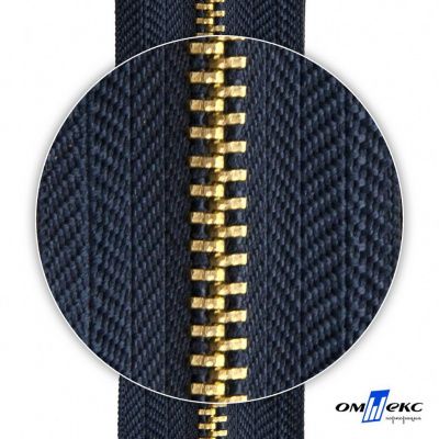 Молнии джинсовые металл т-4, 18 см латунь (YG), цв.- джинсовый синий (560) - купить в Краснодаре. Цена: 21.57 руб.