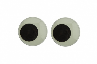 Глазки для игрушек, круглые, с бегающими зрачками, 40 мм/упак.20+/-2 шт, цв. -черно-белые - купить в Краснодаре. Цена: 158.73 руб.