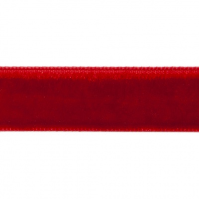 Лента бархатная нейлон, шир.12 мм, (упак. 45,7м), цв.45-красный - купить в Краснодаре. Цена: 396 руб.