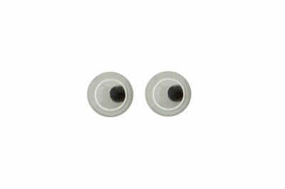 Глазки для игрушек, круглые, с бегающими зрачками, 3 мм/упак.100+/-5 шт, цв. -черно-белые - купить в Краснодаре. Цена: 25.40 руб.