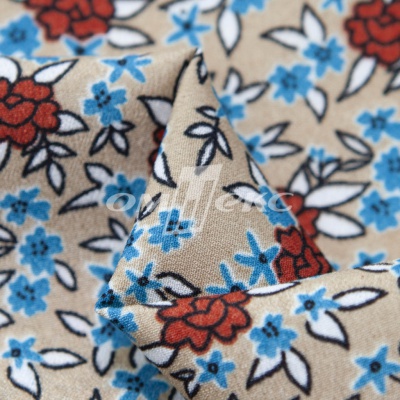Плательная ткань "Фламенко" 7.1, 80 гр/м2, шир.150 см, принт растительный - купить в Краснодаре. Цена 239.03 руб.