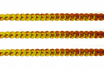 Пайетки "ОмТекс" на нитях, CREAM, 6 мм С / упак.73+/-1м, цв. 88 - оранжевый - купить в Краснодаре. Цена: 300.55 руб.