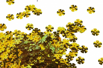 Пайетки "ОмТекс" россыпью,DOUBLE SIDED GOLD,цветок 14 мм/упак.50 гр, цв. 0460-золото - купить в Краснодаре. Цена: 80.12 руб.