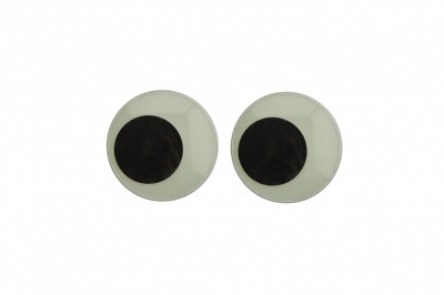Глазки для игрушек, круглые, с бегающими зрачками, 18 мм/упак.20+/-2 шт, цв. -черно-белые - купить в Краснодаре. Цена: 25.40 руб.