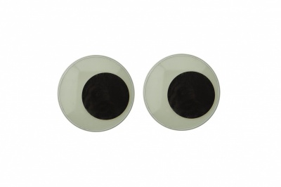 Глазки для игрушек, круглые, с бегающими зрачками, 24 мм/упак.50+/-2 шт, цв. -черно-белые - купить в Краснодаре. Цена: 60.32 руб.