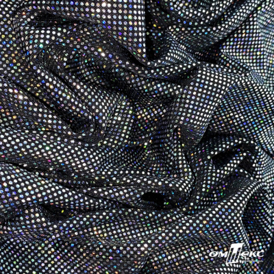 Трикотажное полотно голограмма, шир.140 см, #601-хамелеон чёрный - купить в Краснодаре. Цена 452.76 руб.