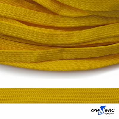 Шнур плетеный (плоский) d-12 мм, (уп.90+/-1м), 100% полиэстер, цв.269 - жёлтый - купить в Краснодаре. Цена: 8.62 руб.