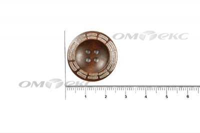 Пуговица деревянная круглая №53 (25мм) - купить в Краснодаре. Цена: 3.68 руб.