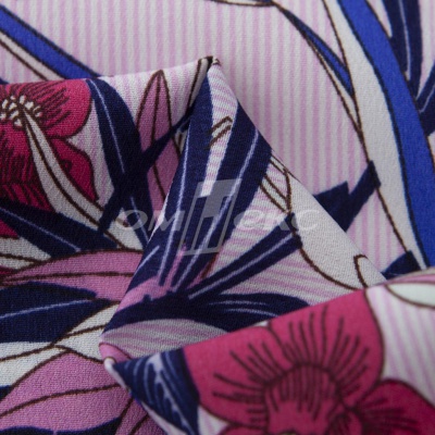 Плательная ткань "Фламенко" 18.1, 80 гр/м2, шир.150 см, принт растительный - купить в Краснодаре. Цена 239.03 руб.
