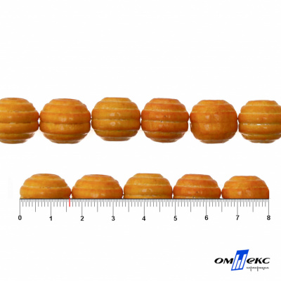 0309-Бусины деревянные "ОмТекс", 16 мм, упак.50+/-3шт, цв.003-оранжевый - купить в Краснодаре. Цена: 62.22 руб.