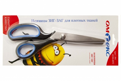 Ножницы арт.0330-6052 "ЗИГ-ЗАГ" 5 мм, для плотных тканей , 9"/ 229 мм - купить в Краснодаре. Цена: 740.56 руб.