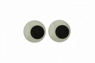 Глазки для игрушек, круглые, с бегающими зрачками, 15 мм/упак.50+/-2 шт, цв. -черно-белые - купить в Краснодаре. Цена: 46.92 руб.