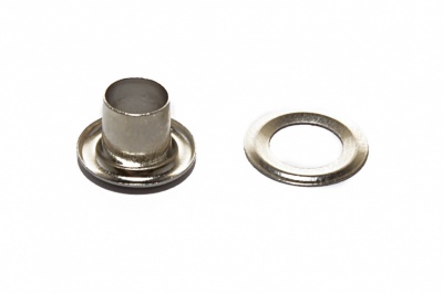 Люверсы металлические "ОмТекс", блочка/кольцо, (4 мм) - цв.никель - купить в Краснодаре. Цена: 0.24 руб.
