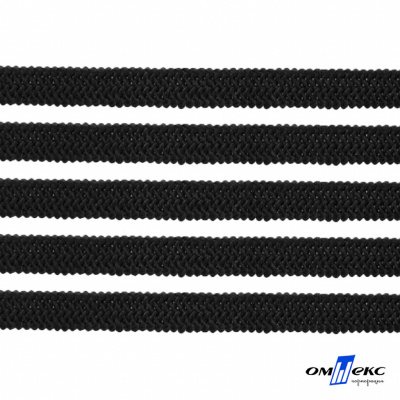 Лента эластичная вязанная (резинка) 4 мм (200+/-1 м) 400 гр/м2 черная бобина "ОМТЕКС" - купить в Краснодаре. Цена: 1.78 руб.