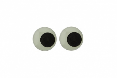 Глазки для игрушек, круглые, с бегающими зрачками, 8 мм/упак.50+/-2 шт, цв. -черно-белые - купить в Краснодаре. Цена: 15.88 руб.