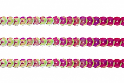 Пайетки "ОмТекс" на нитях, CREAM, 6 мм С / упак.73+/-1м, цв. 89 - розовый - купить в Краснодаре. Цена: 468.37 руб.