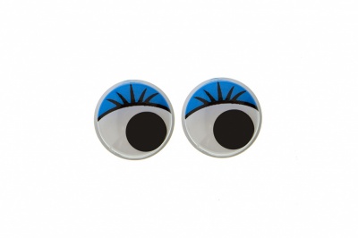Глазки для игрушек, круглые, с бегающими зрачками, 8 мм/упак.50+/-2 шт, цв. -синий - купить в Краснодаре. Цена: 59.05 руб.