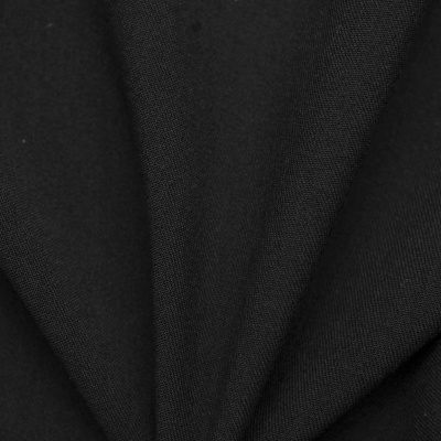 Костюмная ткань с вискозой "Рошель", 250 гр/м2, шир.150см, цвет чёрный - купить в Краснодаре. Цена 438.12 руб.