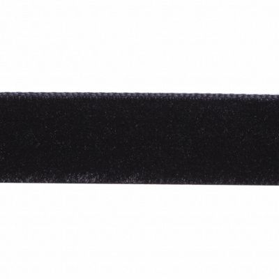 Лента бархатная нейлон, шир.12 мм, (упак. 45,7м), цв.03-черный - купить в Краснодаре. Цена: 448.27 руб.