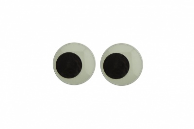Глазки для игрушек, круглые, с ресничками, 10 мм/упак.50+/-2 шт, цв. -черно-белые - купить в Краснодаре. Цена: 21.24 руб.