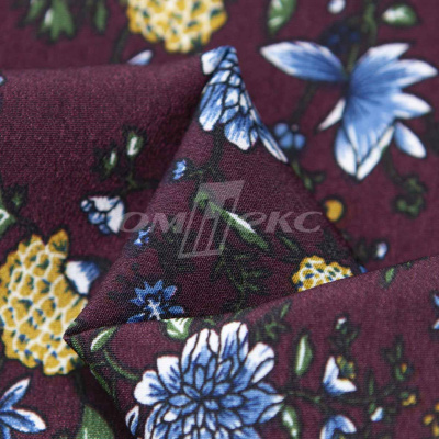Плательная ткань "Фламенко" 4.1, 80 гр/м2, шир.150 см, принт растительный - купить в Краснодаре. Цена 259.21 руб.