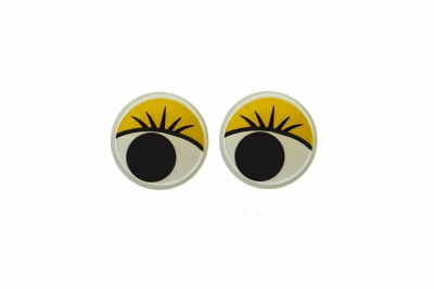 Глазки для игрушек, круглые, с бегающими зрачками, 8 мм/упак.50+/-2 шт, цв. -желтый - купить в Краснодаре. Цена: 59.05 руб.