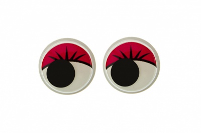 Глазки для игрушек, круглые, с бегающими зрачками, 12 мм/упак.50+/-2 шт, цв. -красный - купить в Краснодаре. Цена: 95.04 руб.